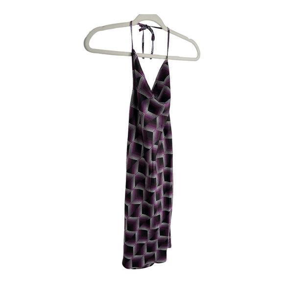 BP. Gender Inclusive Cowl Neck Satin Mini Dress In Purple Liza Print Size Small - Picture 4 of 9